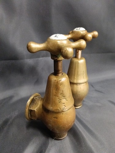 Brass globe taps refurbished - brass,