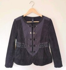 High By Claire Campbell Quirky Lagenlook Unusual Navy Jacket Size UK 10