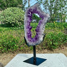 Natural Amethyst Geode Slice - Purple Crystal - Collector's Piece - 15.9lb