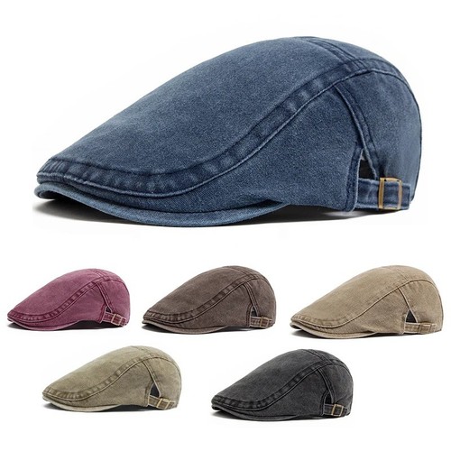 Men flat cap - men, washed
