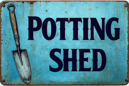 Potting shed metal sign - shed,