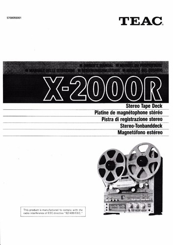 Owner manual for - manual, teac