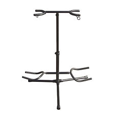 Twin Guitar Floor Stand Hanger for 2 Electric/Acoustic Guitars with Neck Support