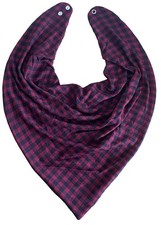 Adult Dribble Bib Special Needs Wine/Black Small Check Bandana Bib Drool Bib