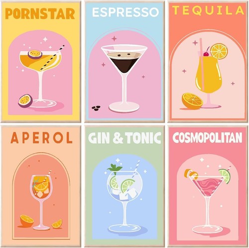 Cocktails paint numbers kit - cocktails,