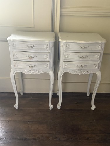 Vintage french bedside tables - vintage,