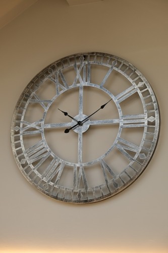 Extra large silver clock - extra,