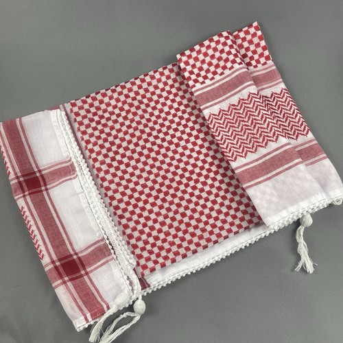 Red and white shemagh - and,