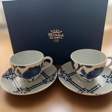 Richard Ginori Coffee Cup & Saucer Set 2-Piece Set Ginori 1735 Rose Blue Unused