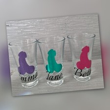 Personalised Hen Party Willy Shot Glass, Bridesmaid Gift, Hen Party Accessories