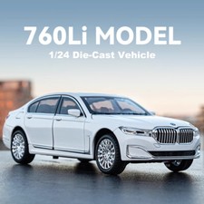 1/24 Scale Diecast Vehicle BMW 760 Model Car Toy Sound Light Pull Back Car Gift