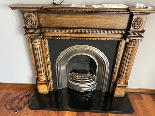 Cast iron fireplace - fireplace, and