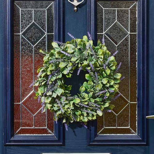 Garden door wreath hanging - door,