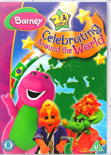 Barney celebrating around the - barney:,