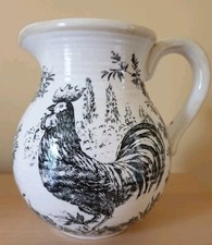 Rustic rooster cockerel jug 7"  country kitchen Vintage 