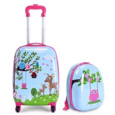 2Pcs 12" 16" ABS Kids Suitcase Backpack Luggage Set School Travel Lightweight