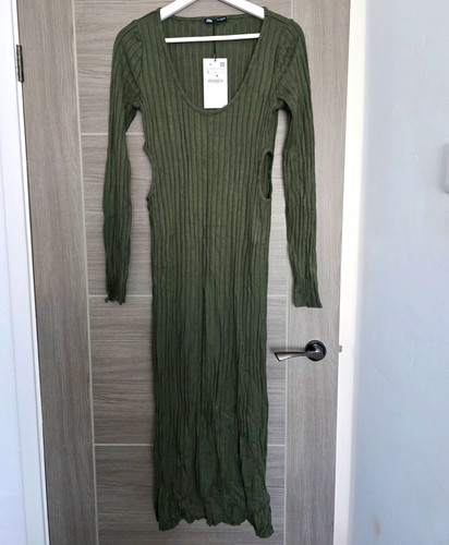 Zara green ribbed knit - zara,