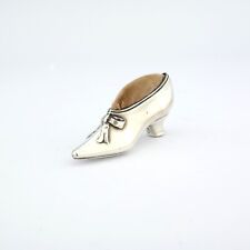 Antique Novelty Solid Sterling Silver Lady's Shoe Pin Cushion. Levi & Salaman.