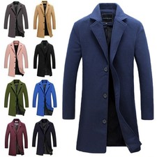 Mens Winter Warm Formal Trench