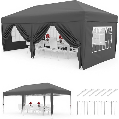 3x6m pop gazebo heavy duty - up,