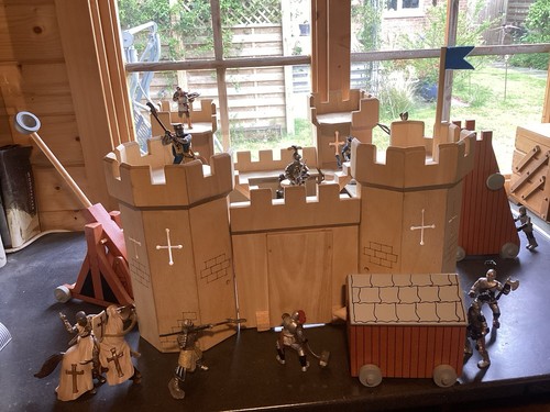 Toy wooden castle all - wooden,