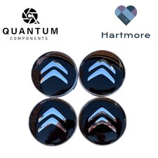 4x Citroen 60mm Black Alloy Wheel Centre Hub Caps - C1 C3 C4 DS3 Most Models