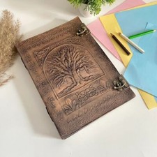 13" New Leather 4 Ring Binder Grimoire Leather Cover Notebook Office Folder A4