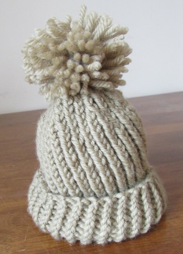100 wool baby bobble hat - wool,