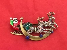 Butler & Wilson Vintage Large Christmas Sleigh Brooch