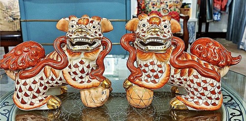 Pair rust red - pair, white