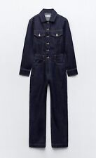 ZARA Z1975 DENIM JUMPSUIT WITH FRONT POCKETS JEANS TROUSERS SHIRT TOP NEW BLUE S