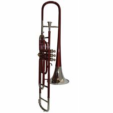 TRUMBONE  Bb flat Valve Trumbone RED NICKEL FINISH With Free Hard case+M/P