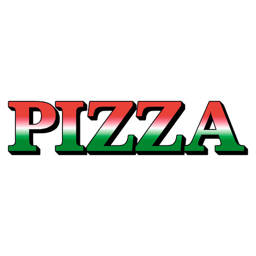Pizza text sticker cafe - -,