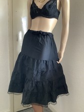 Glam Vtg 50s Black Silky Nylon