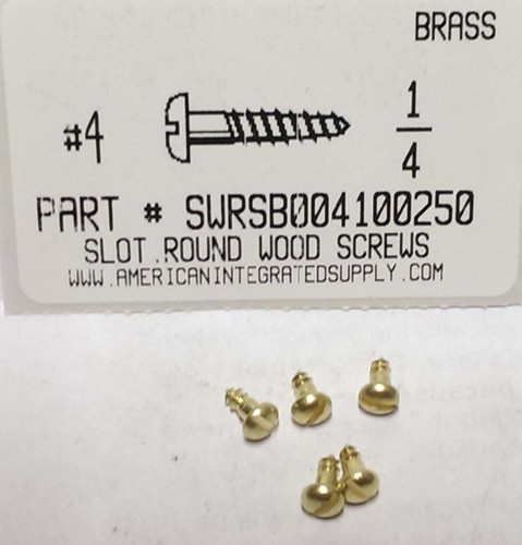 4x1 round head slotted wood - #4x1/4,