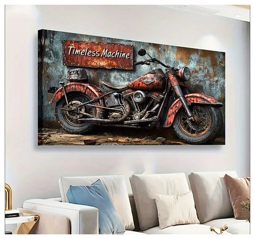 Vintage wooden framed canvas - wooden,