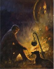 Mick Cawston 'Campfire Companions' Lurcher Open Edition Print