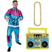 SHELL SUIT COSTUME 80'S CHAV CHAIN SCOUSE 1980'S TRACK SUIT STAG DO FANCY DRESS 