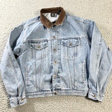 Vintage Looney Tunes Taz Jacket Mens Medium Blue Denim Warner Bros 90s