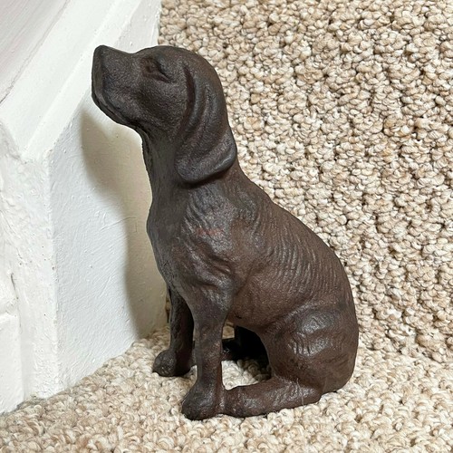 Iron dog doorstop black animal - iron,