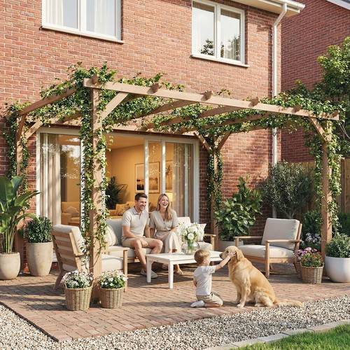 Wooden pergola garden - 3,