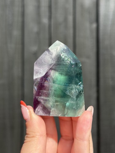 Rainbow fluorite tower point - tower,