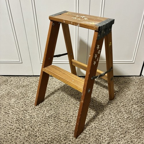 Vintage step wooden foldable - step,