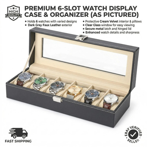 Slot leather watch box - pu,