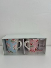 CATH KIDSTON SET OF TWO BLUE AND PINK PROVENCE ROSE MINI STANLEY MUGS BOXED