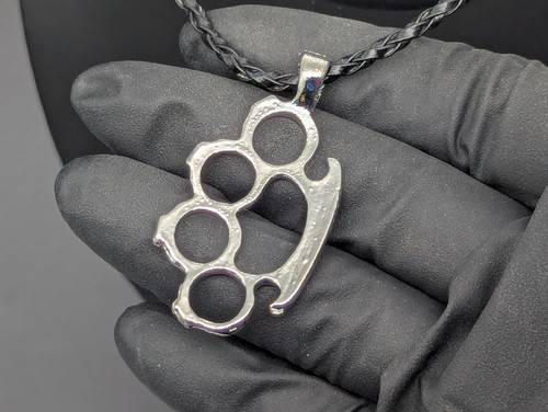 Brass knuckle duster pendant - knuckle,