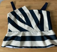 Fee G Striped Peplum Zip Back