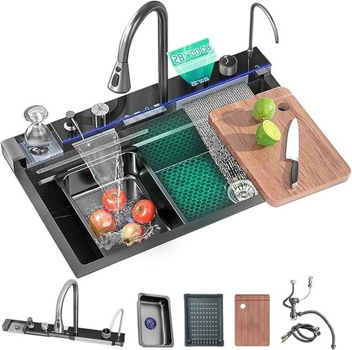 Led inset kitchen sink set - led,