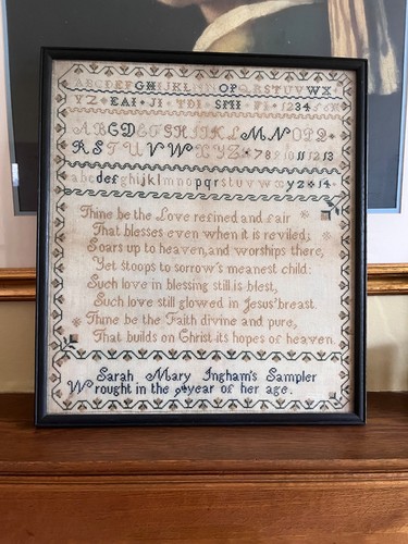 Beautiful antique sampler - sampler, by