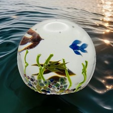 VERY RARE LIMITED EDITION CAITHNESS GLASS 'FLYING FISH' PAPERWEIGHT L/E 58